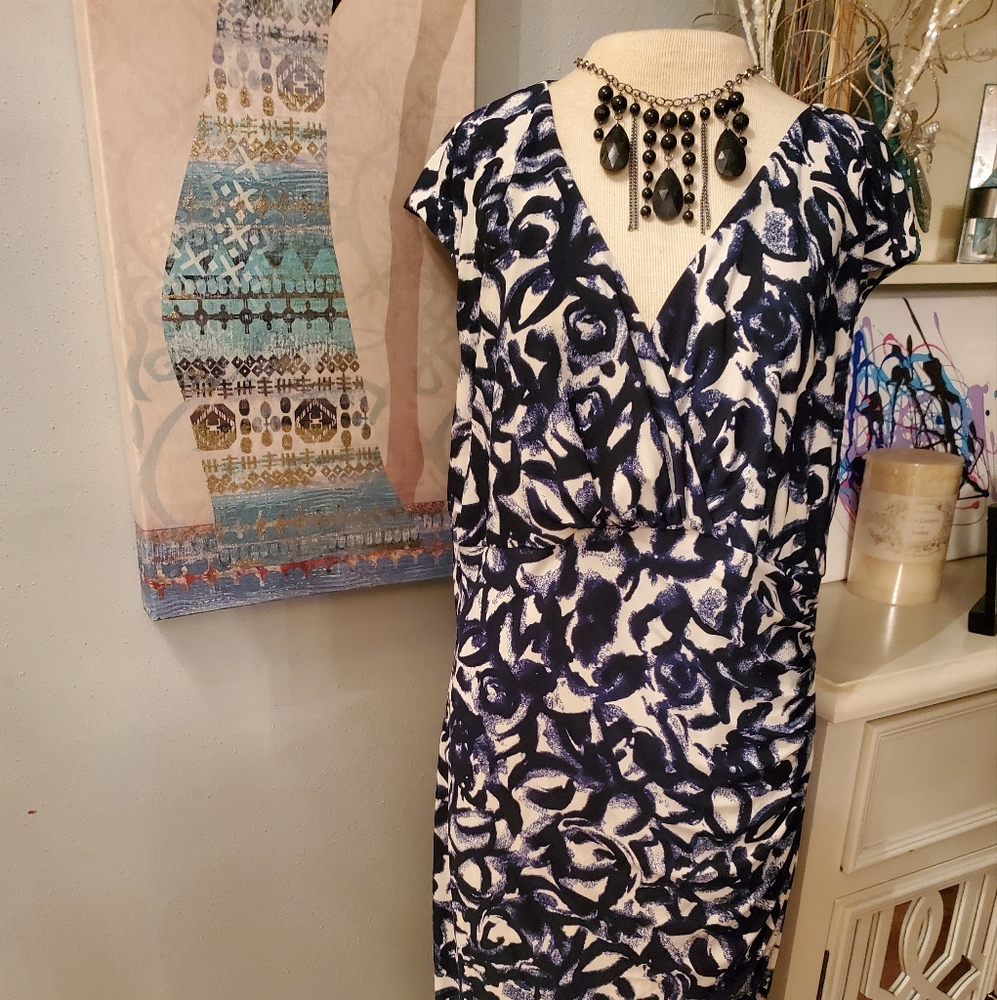 Black, Blue, White Dress..size 14